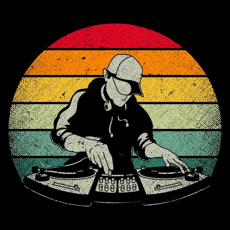 Coloré rétro DJ Techno Musique edm party