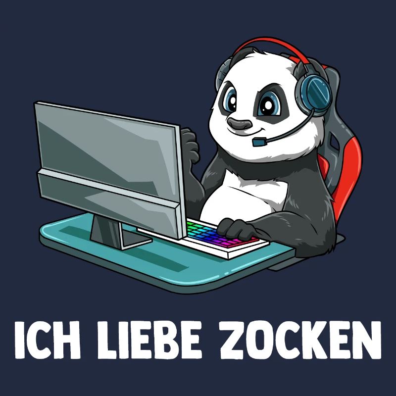 Ich Liebe Computer Zocken - Gaming Panda Computer