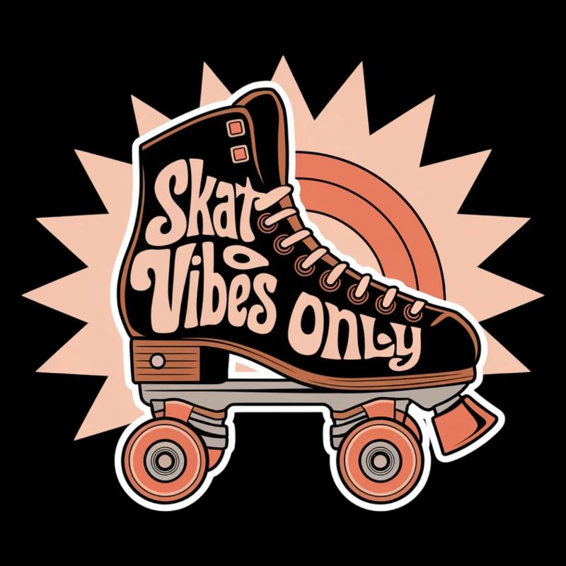Skater Vibes Only Roller Skate Design