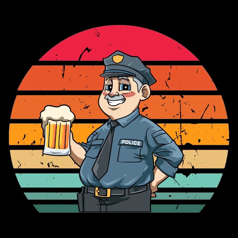 Vollizei Beamter Biertrinker