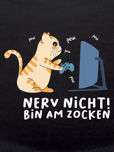 Bin am Zocken Gaming Katze