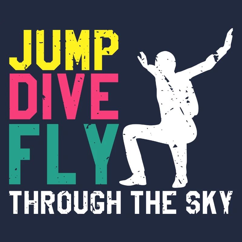 Jump Dive FLY À travers le ciel Cool rétro parachutisme