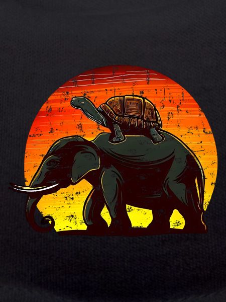 Elephant Turtle Sunset Design