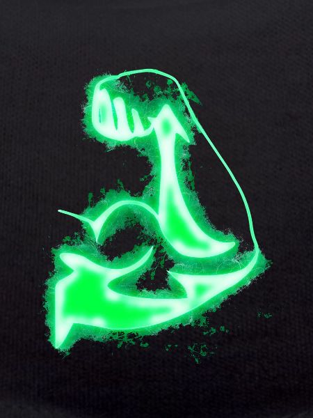 Strong arm bright glowing