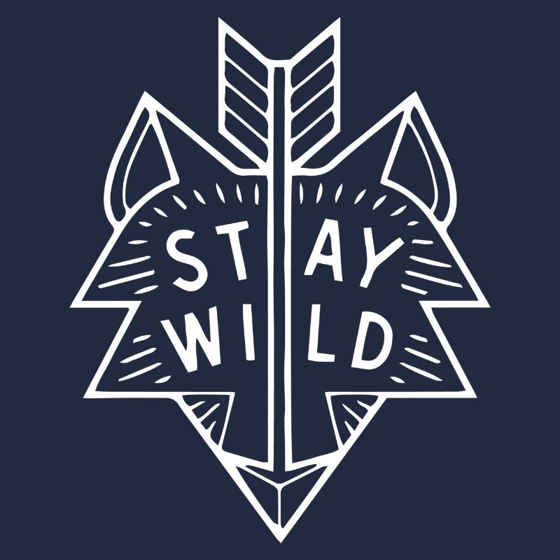 Kopf Mit Pfeil "Stay Wild" Geschenk Idee weiß
