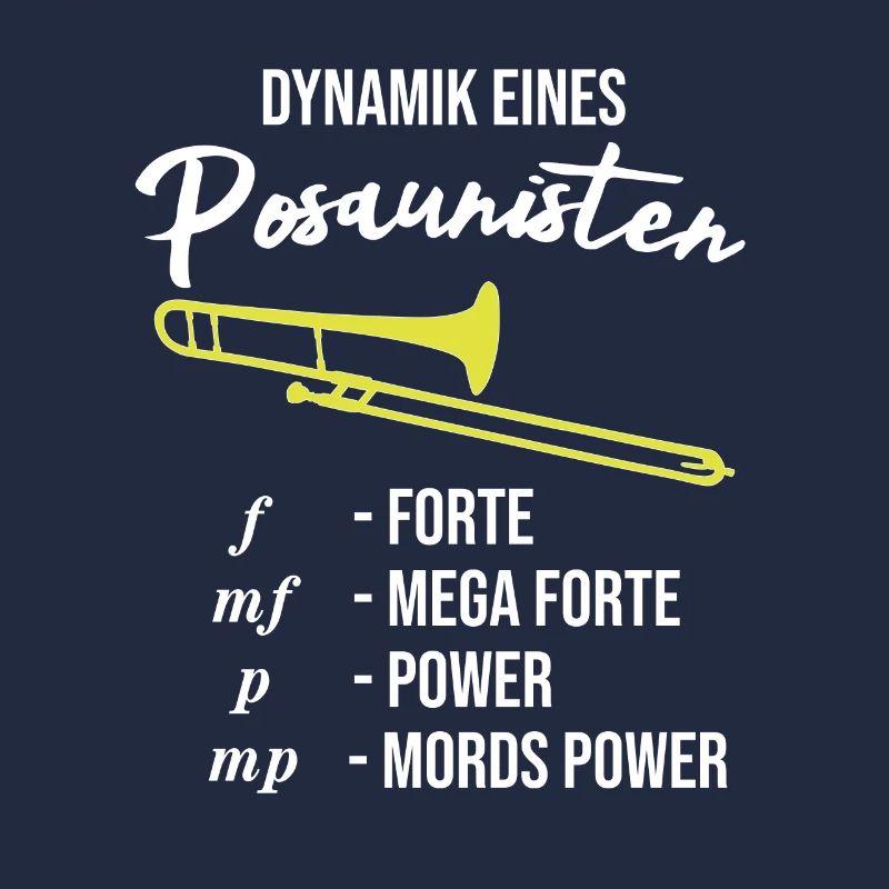 Lustiges Posaune Design, Dynamik eines Posaunisten