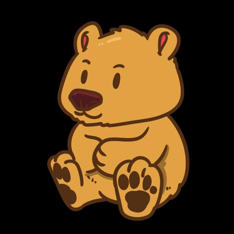Petit ours mignon bande dessin animé