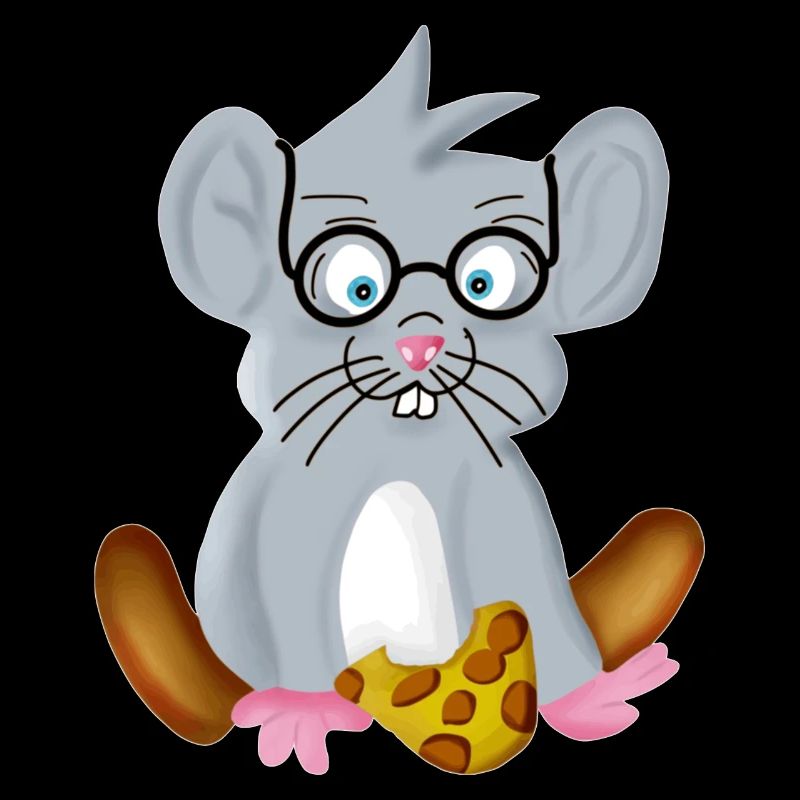 Intelligente kleine Maus mit Brille als Nerd