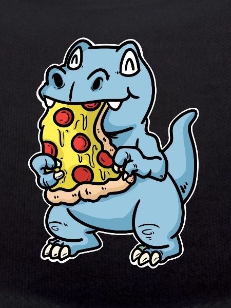 Dino with pizza