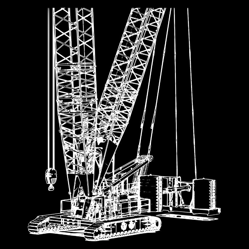 Caterpillar crane crawler white 1600 600