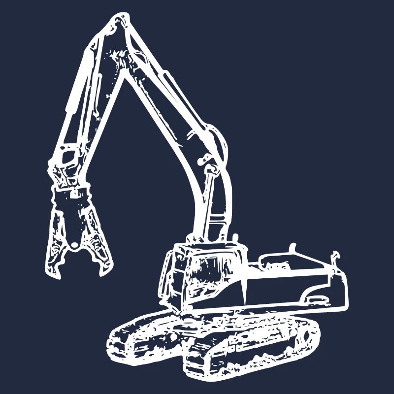 Excavator demolition grapple grapple white