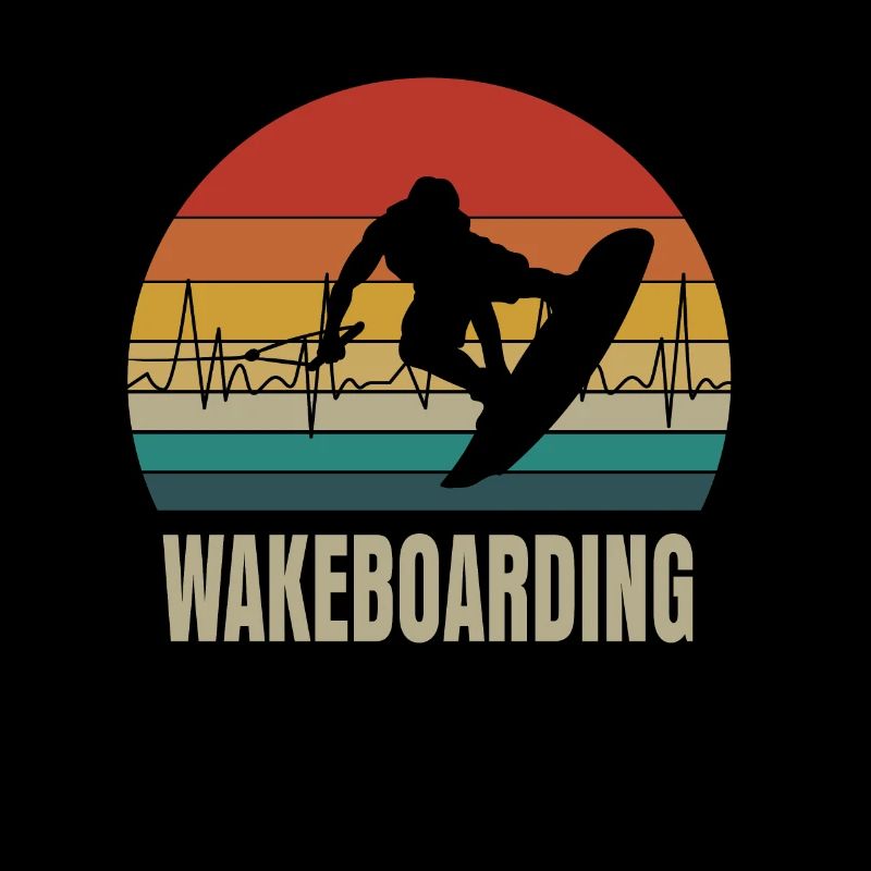 Cadeau de battement de coeur rétro Wakeboard