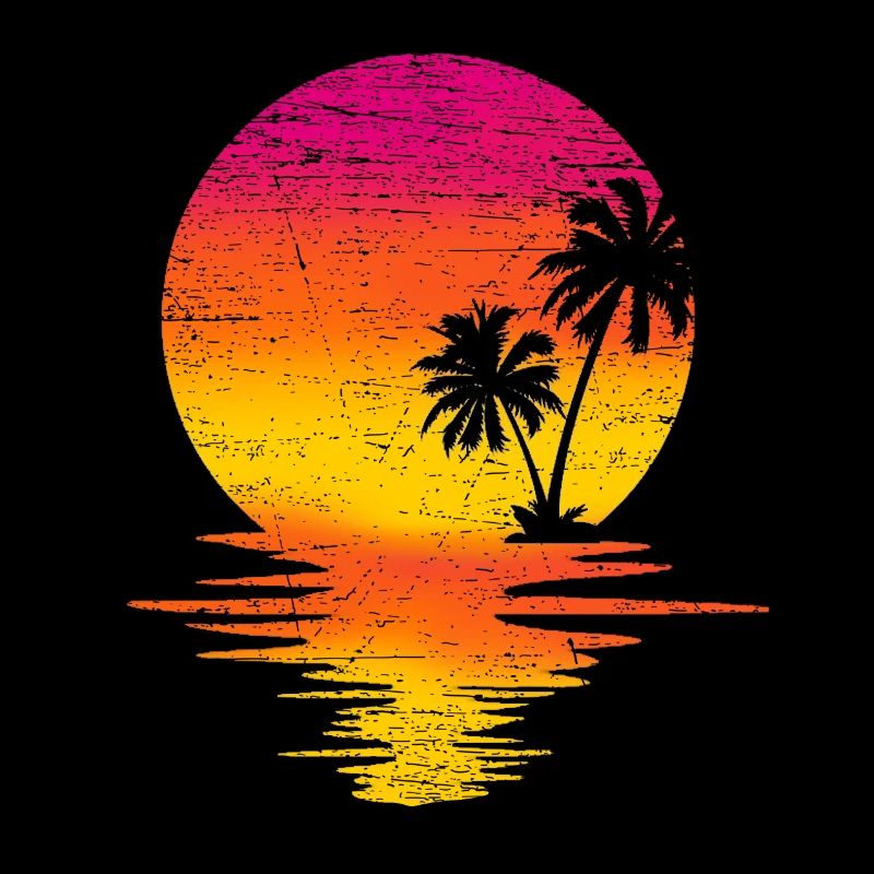 Lever du soleil plage palmiers coucher de soleil