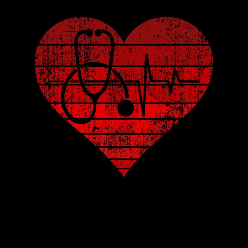 Stéthoscope coeur drôle infirmière Saint Valentin