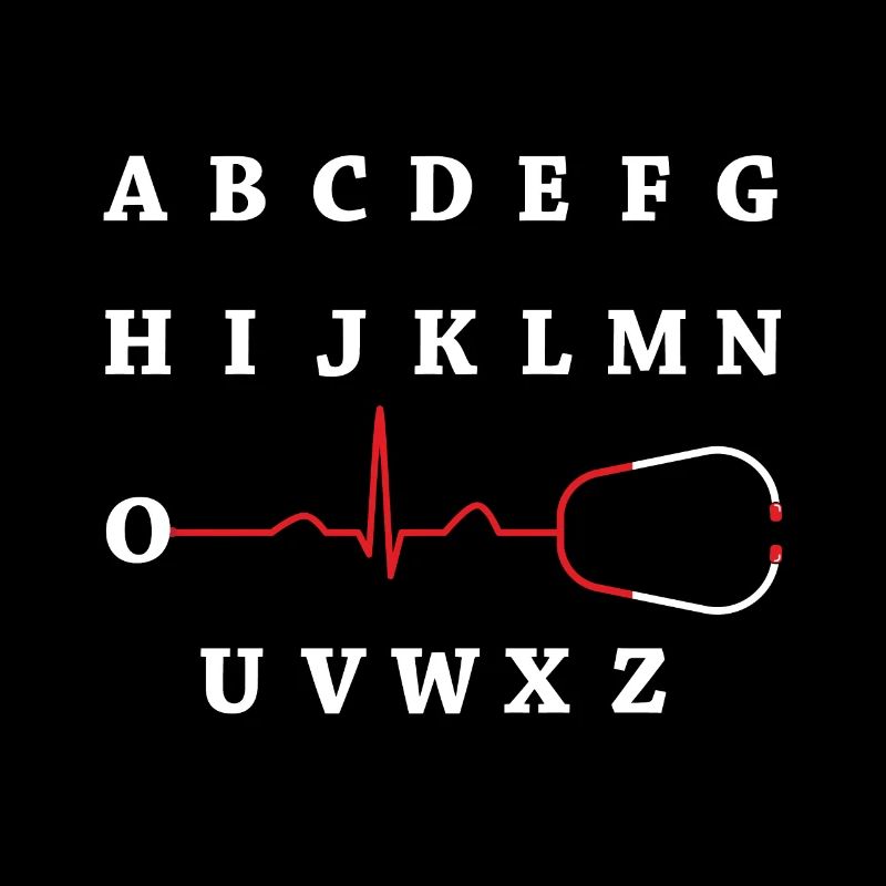 PQRST Heartbeats Nurse EKG Wave Line Alphabet Gift