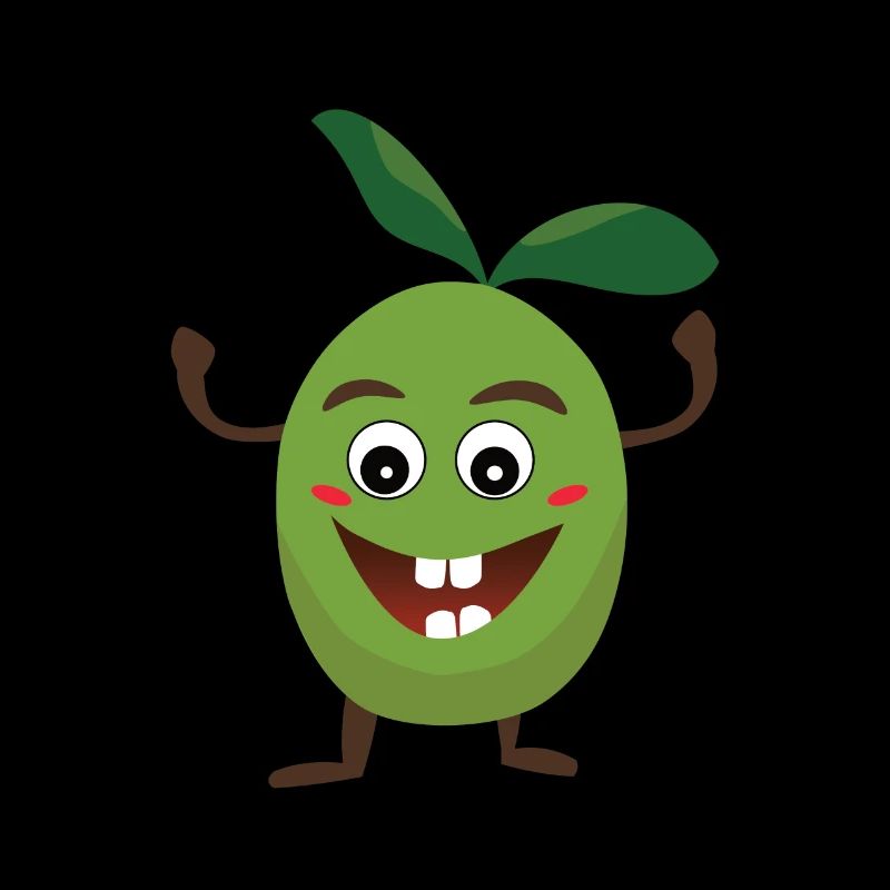 Olive vegan with a crazy and delicious expression