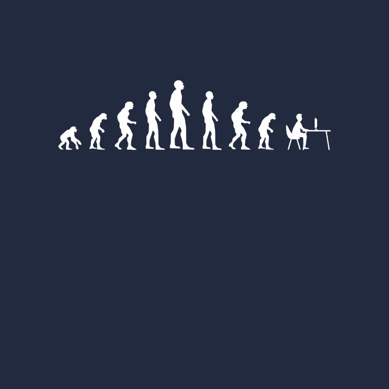 Human Evolution working on Computer Gamer Gaming