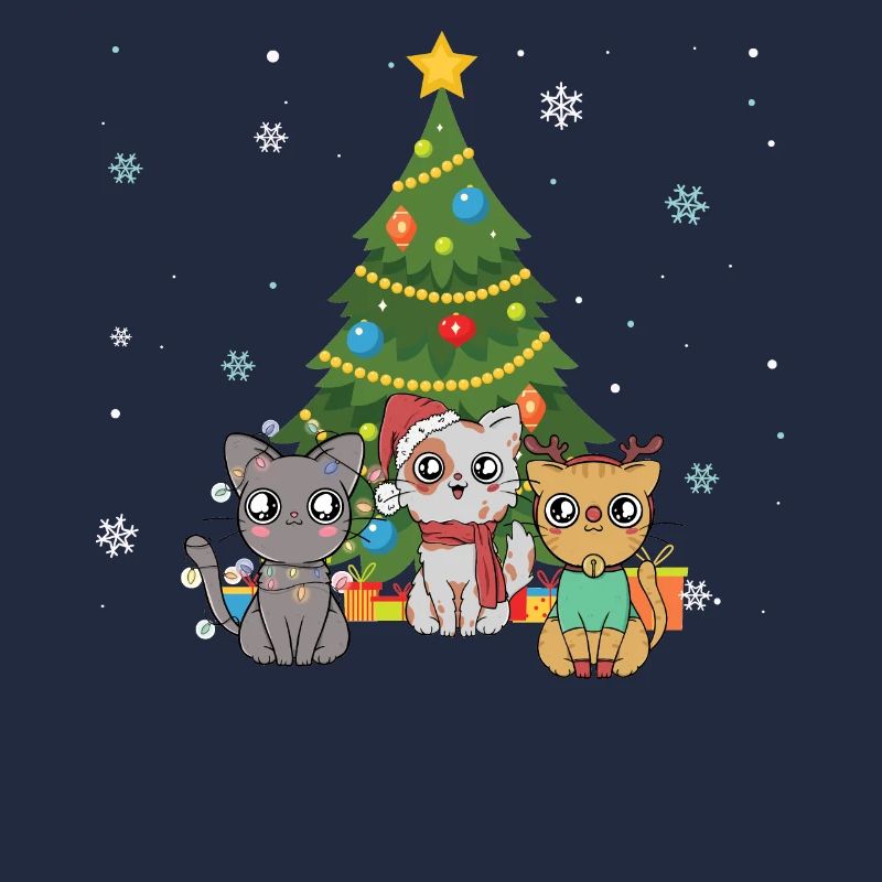 Weihnachtsbaum katze niedlich kawaii animierte Geschenk