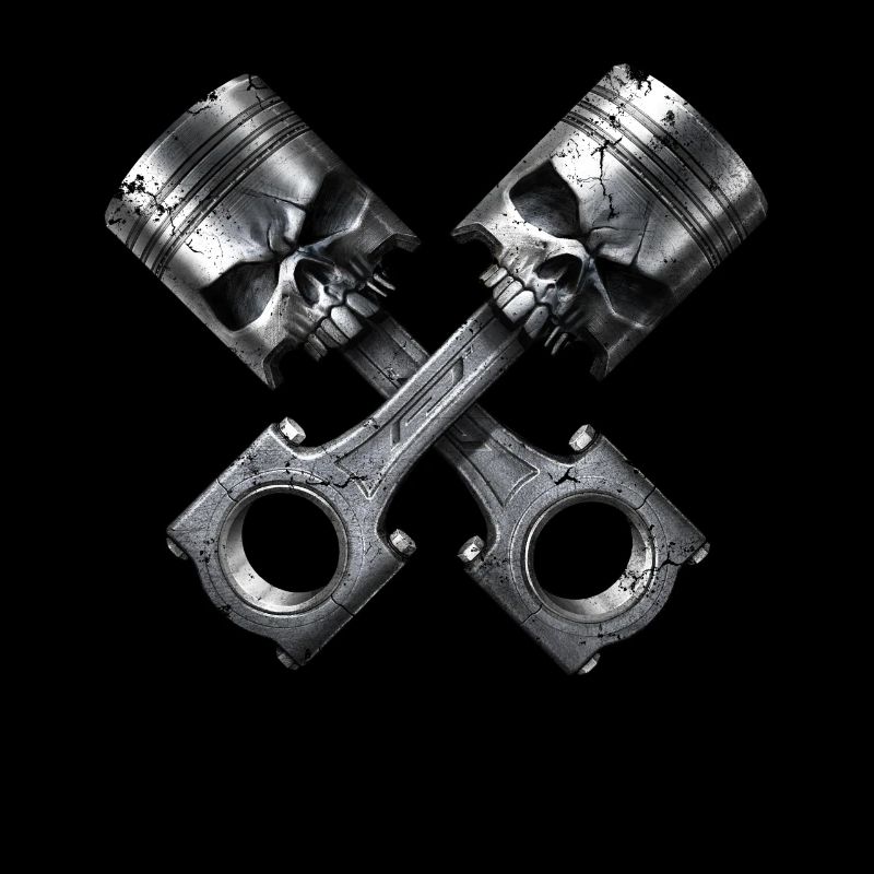 Skull engine pistons