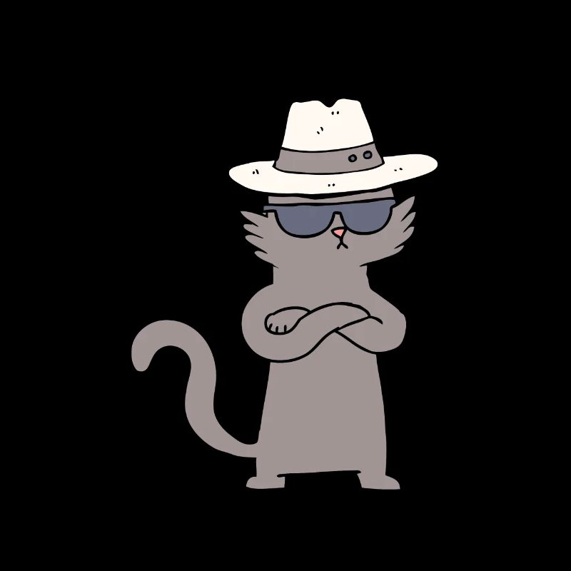 Coole Katze Chartoon Charakter Junge Mädchen Kind