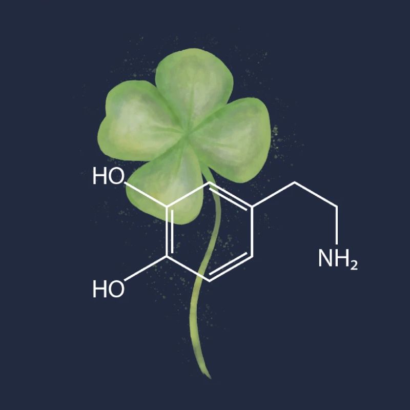 Structural formula Dopamine with clover leaf