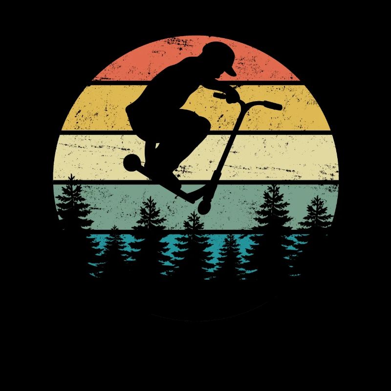 Scooter Roller Tretroller Geschenk Vintage Retro