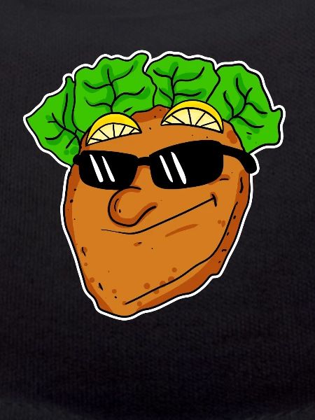 Cool schnitzel with sunglasses