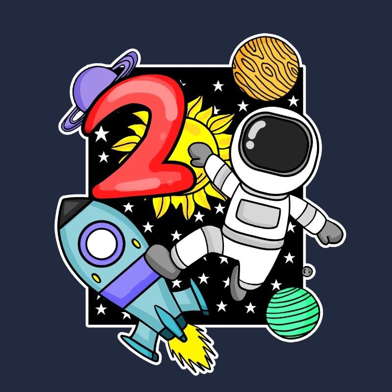 2 Years Astronaut Boy 2nd Birthday Gift