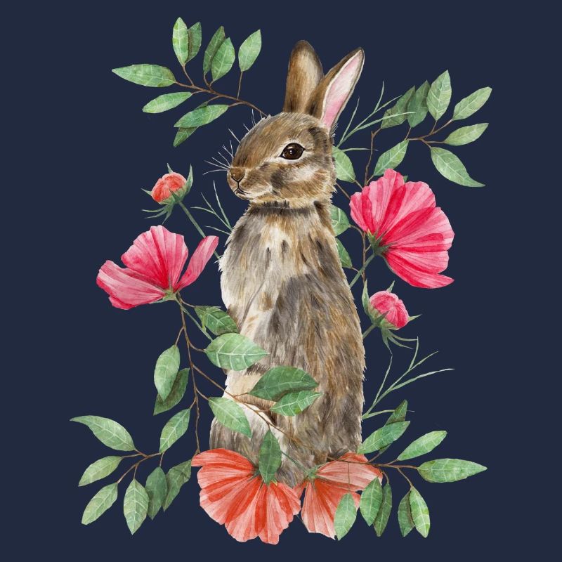 Lapin avec des fleurs