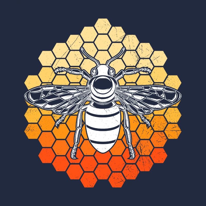 Bee on honeycombs Beekeeper