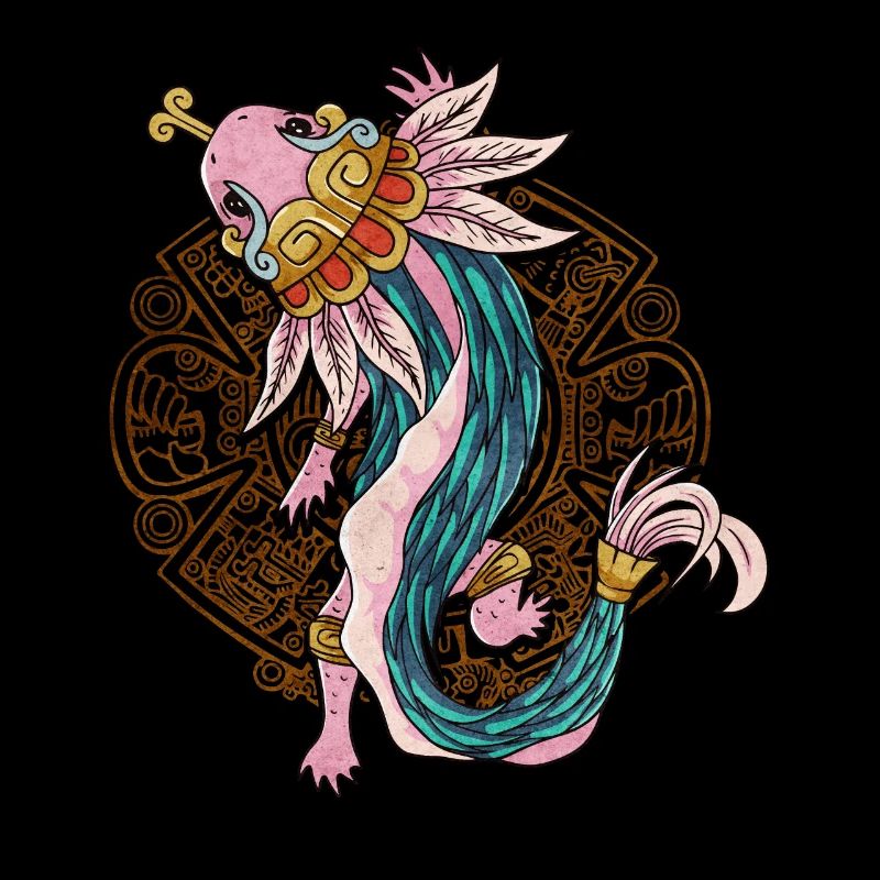 Quetzalcoatl Axolotl Ancient Aztec Serpent Ma