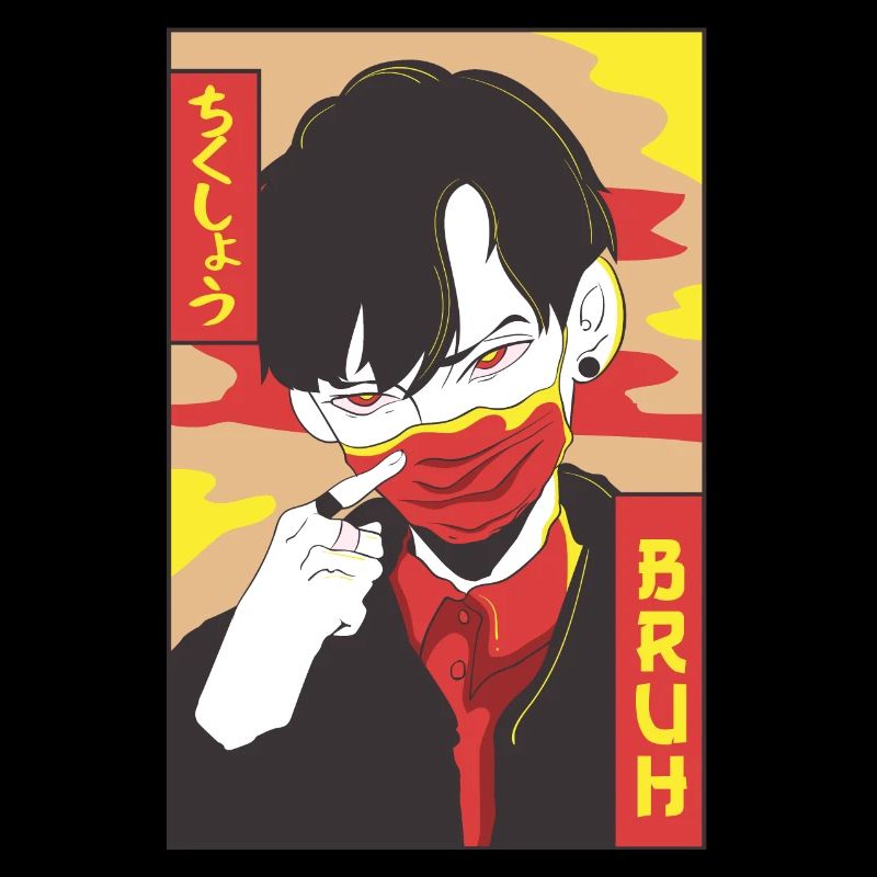 Anime Boy Bruh Japanisch Vaporwave Ästhetisches Ge