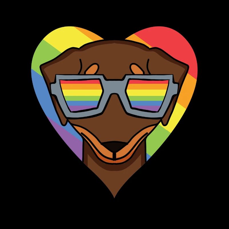 LGBT Dog Dachshund Rainbow