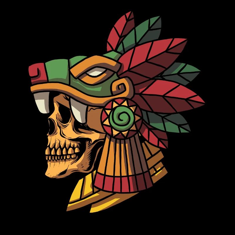Quetzalcoatl Aztec Skull Maya Ancient Inca Toltek