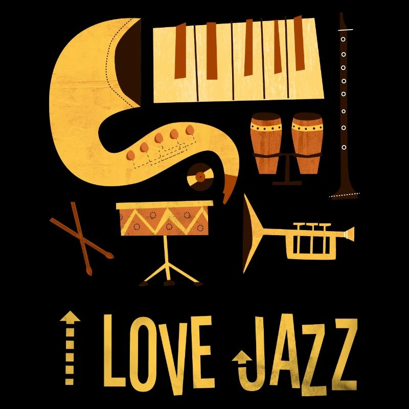 i love jazz instruments drawing surface 1