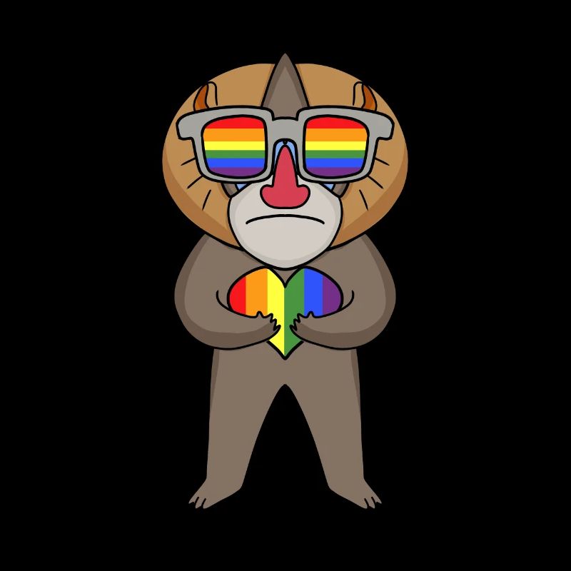 LGBT Tier Affe Mandrill Regenbogen