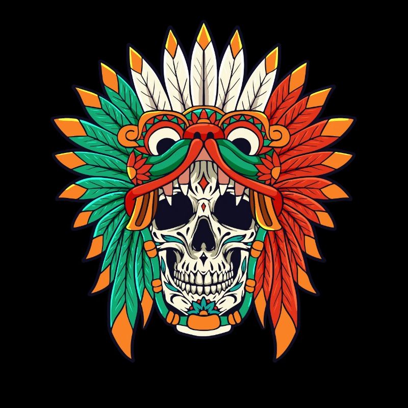 Quetzalcoatl Crâne Goth Serpent à Plumes Aztèque