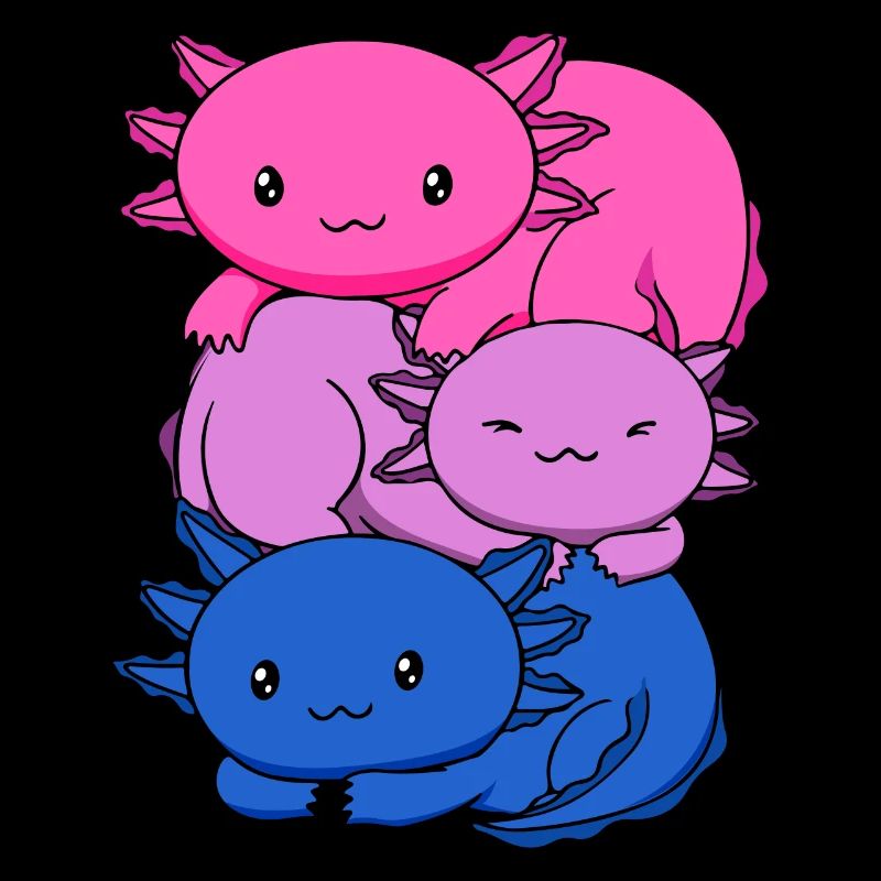 Bisexual Pride Bisexual Flag Kawaii Axolotl