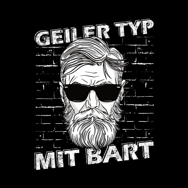 Geiler Typ mit Bart Hip Oberlippenbart Bärtig