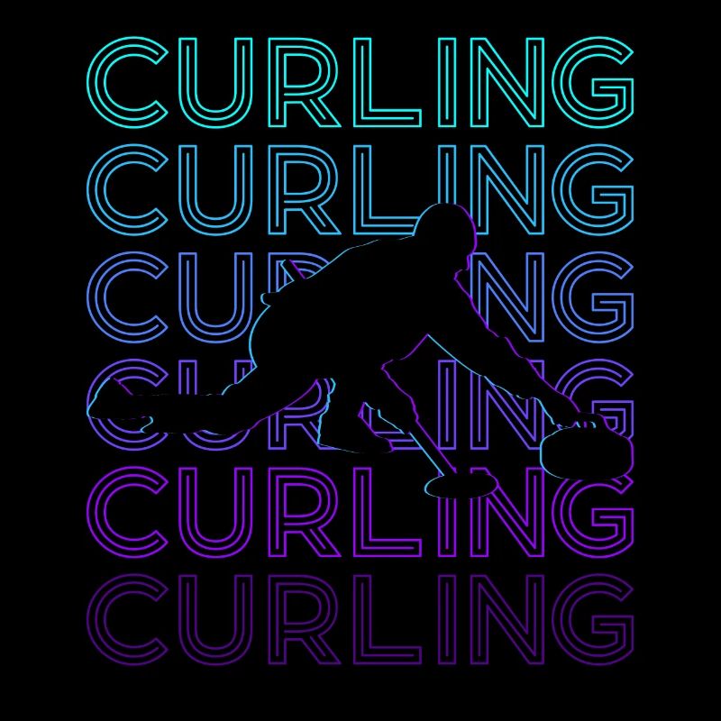 Cadeau rétro de curling