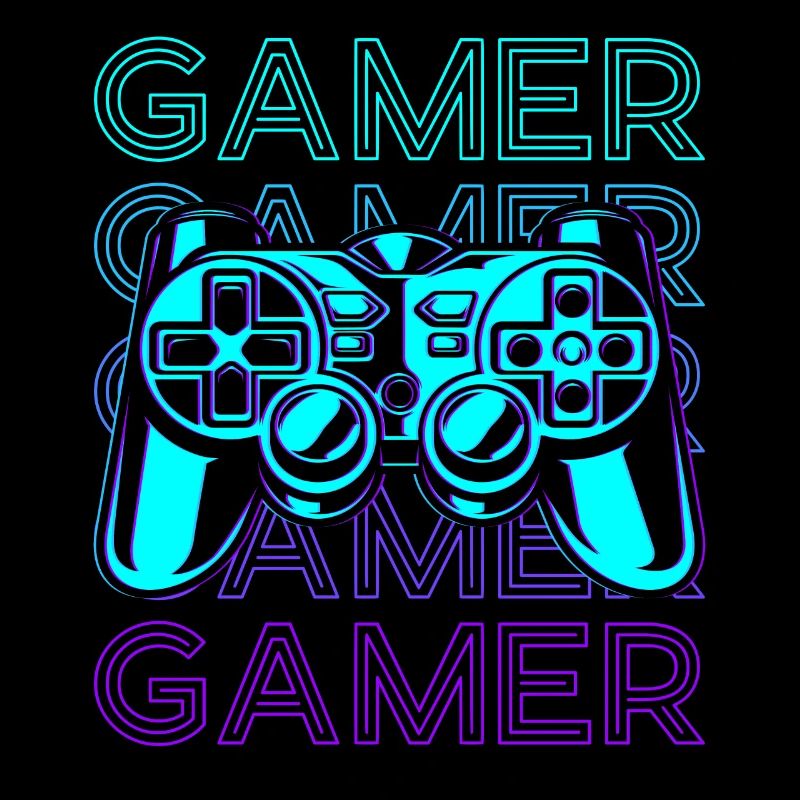 Gamer Video Gaming Controller Retro