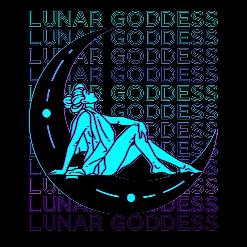 Moon Goddess Wicca Pagan Retro