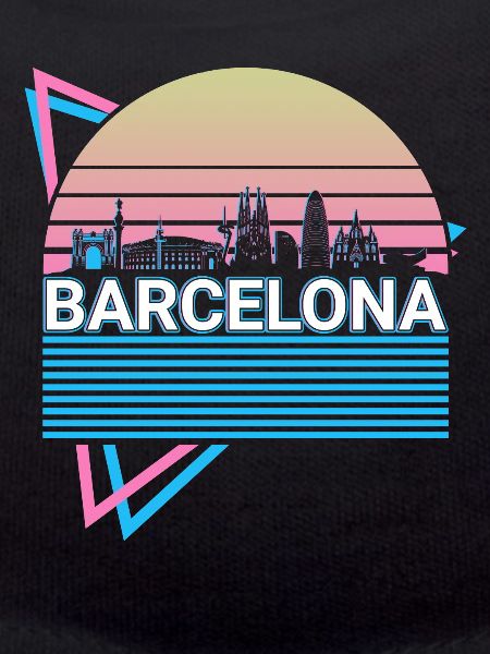 Barcelone City Skyline Cityscape Rétro