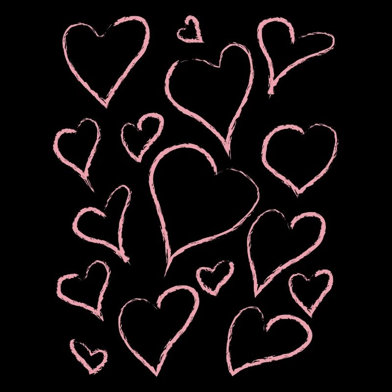 Danish Pastel Aesthetics Abstract Heart Pattern
