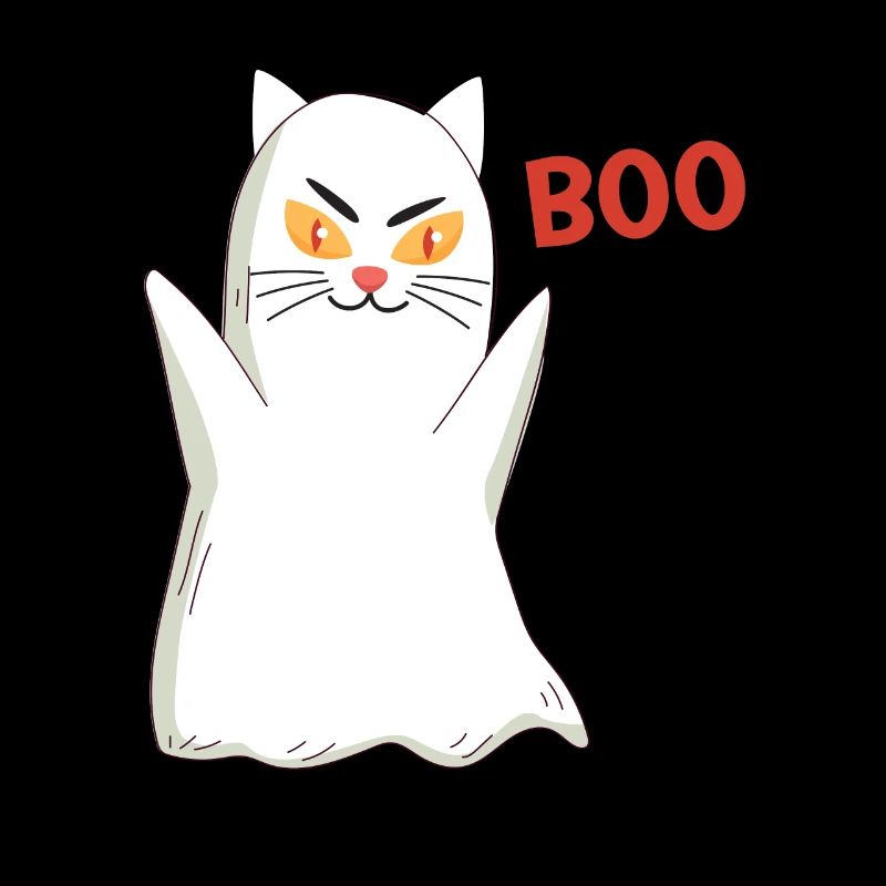 BOO Cat Halloween Ghost