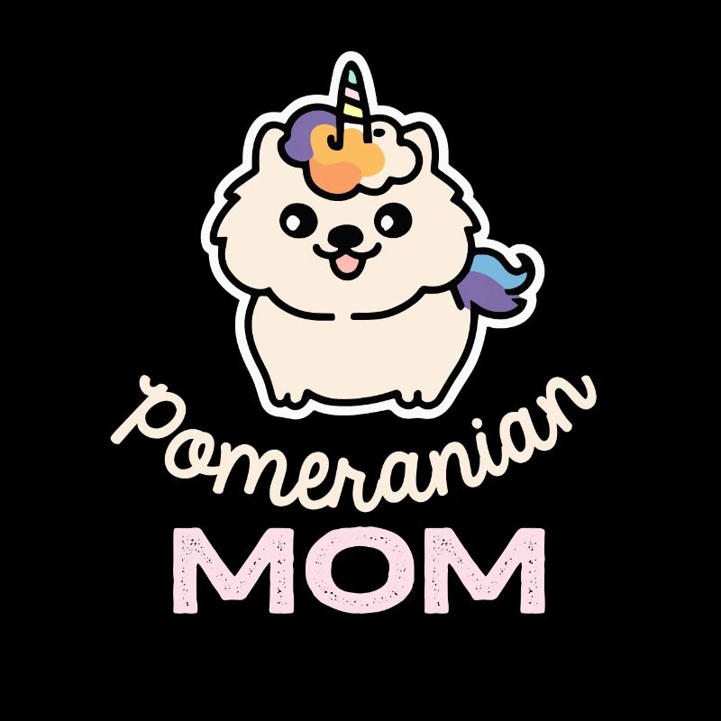 Poméranie Mère Licorne Chien Rétro