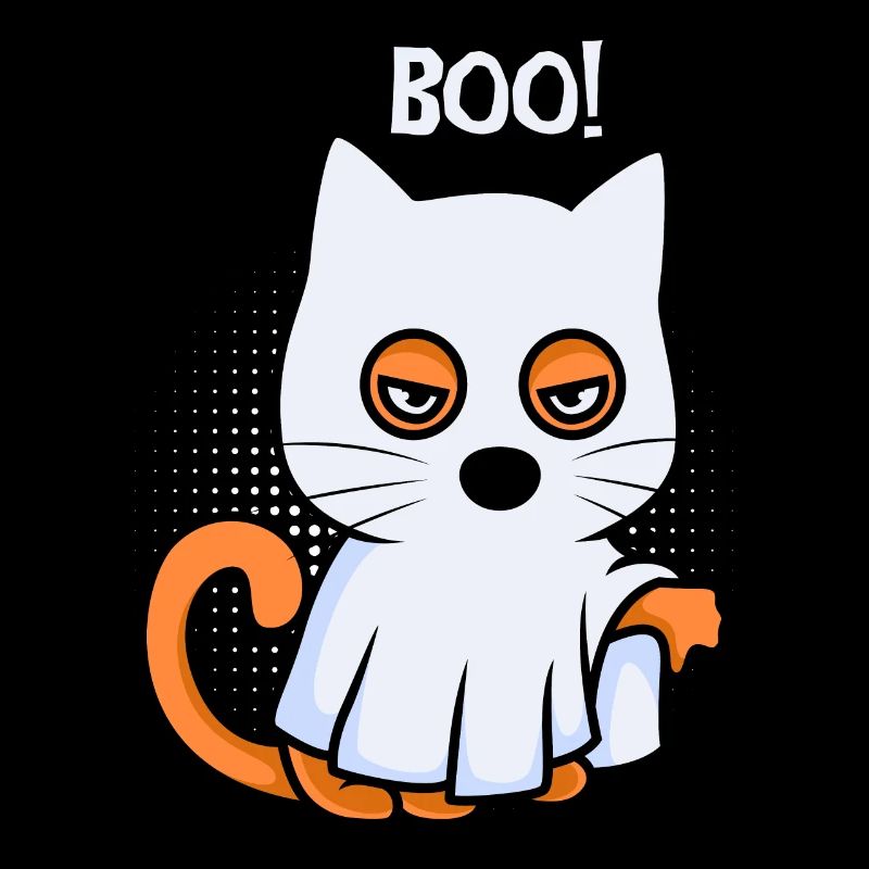 Boo Ghost Halloween Cat