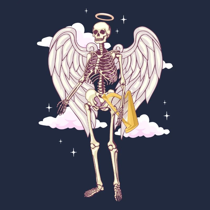 Angelcore Aesthetic Gothic Engel Skelett Schädel