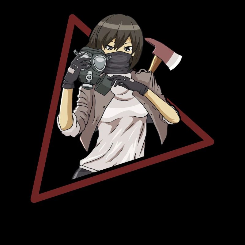 Zombiecore Ästhetische Anime Mädchen Maske