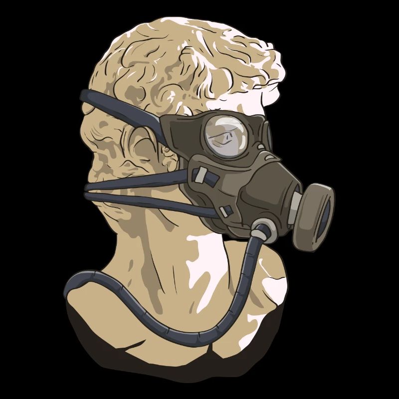 Zombiecore Esthétique David Head Statue Masque